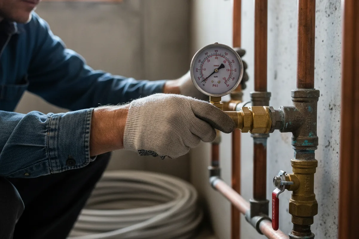 Pressure testing a repaired line during Water Line Repair in Ellensburg